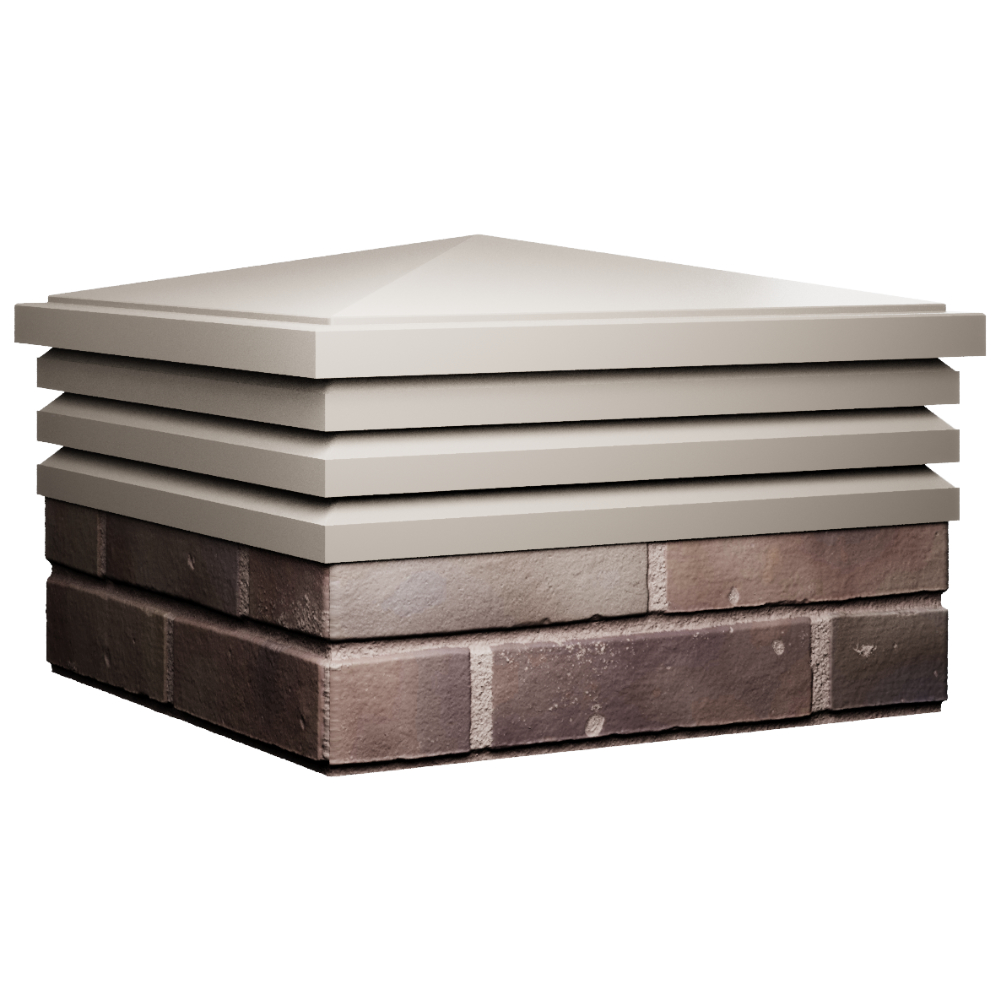 Колпак Zking Бона ХайТек Бежевый на столб 2х2 кирпича (513х513мм) в Геленджике фото