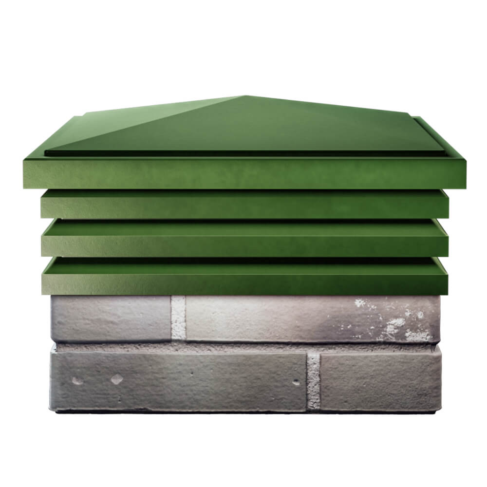 Колпак Zking Бона ХайТек Зеленый на столб 1.5х1.5 кирпича (385х385мм) Геленджик фото