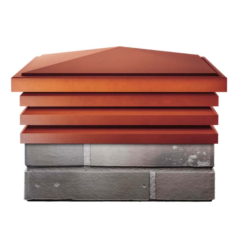 Колпак Zking Бона ХайТек Красный на столб 1.5х1.5 кирпича (385х385мм) Геленджик фото