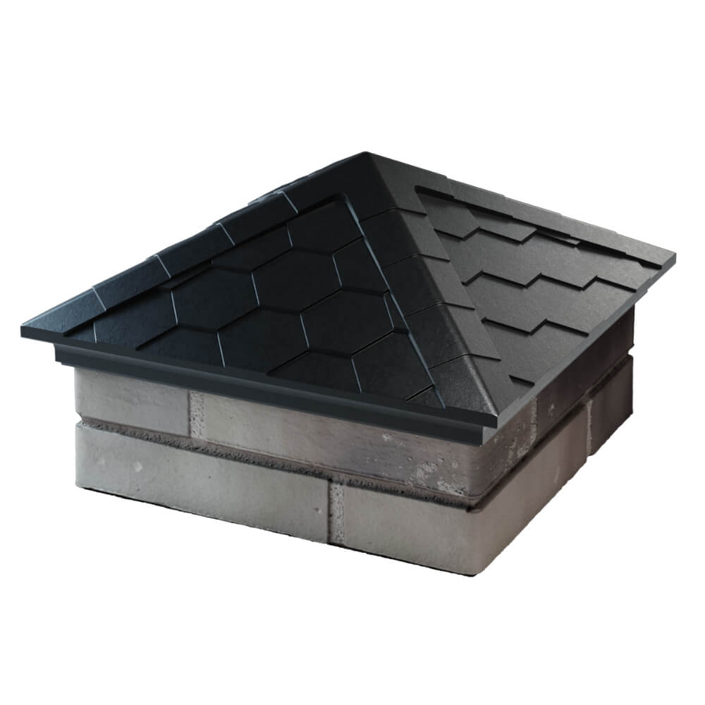 Колпак Zking Эверест Черный на столб 1.5х1.5 кирпича (390х390мм) в Геленджике фото