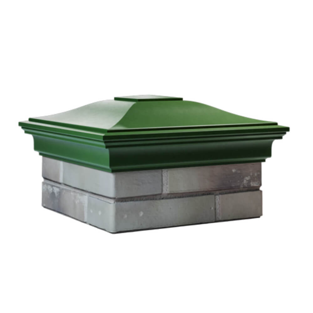 Колпак Zking Монблан Зеленый на столб 1.5х1.5 еврокирпича 0.7НФ (355х355мм) в Геленджике фото