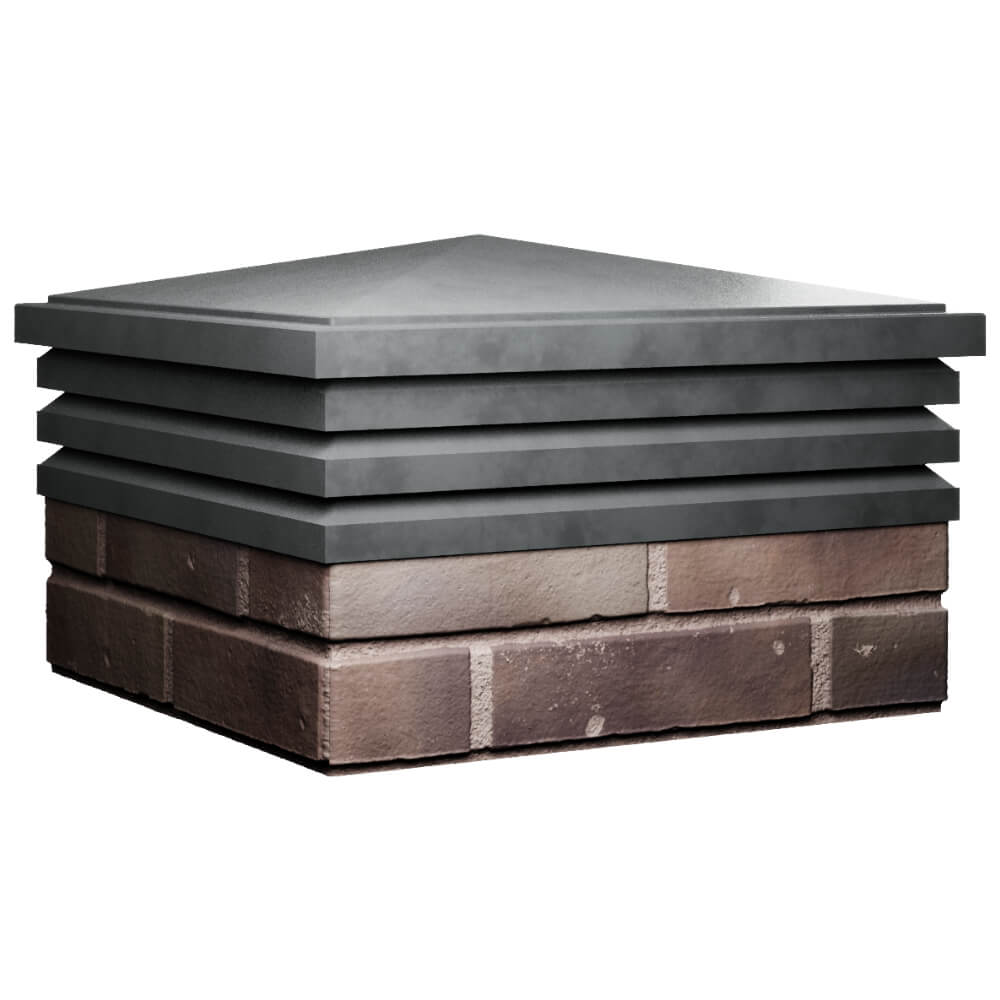 Колпак Zking Бона ХайТек Серый на столб 2х2 кирпича (513х513мм) в Геленджике фото