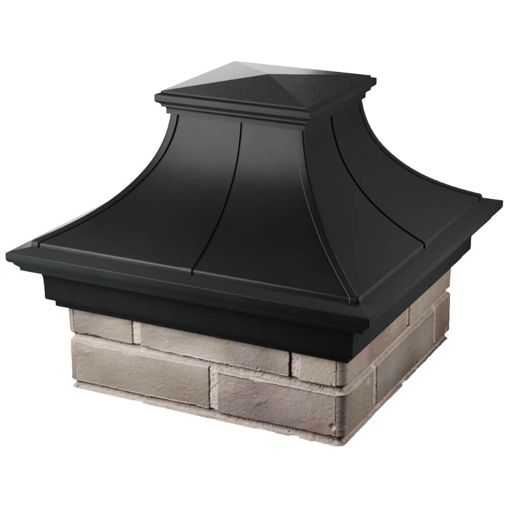 Колпак Zking Монблан Премиум Черный на столб 1.5х1.5 кирпича (385х385мм) в Геленджике фото