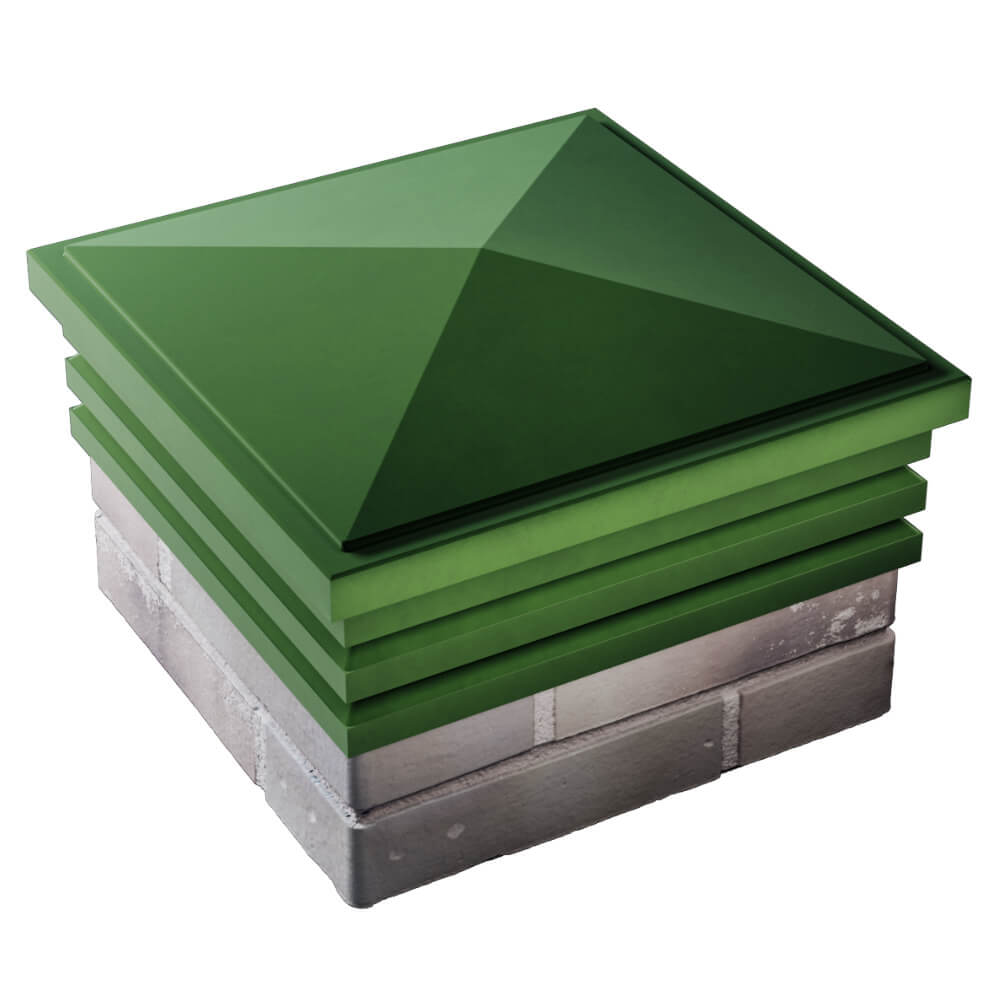 Колпак Zking Бона ХайТек Зеленый на столб 1.5х1.5 кирпича (385х385мм) в Геленджике фото