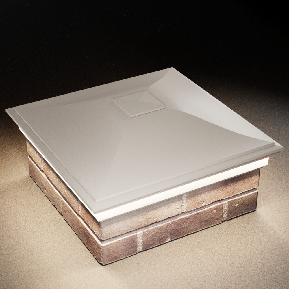 Колпак Zking Монблан Бежевый на столб 2х2 кирпича (515х515мм) c подсветкой в Геленджике фото