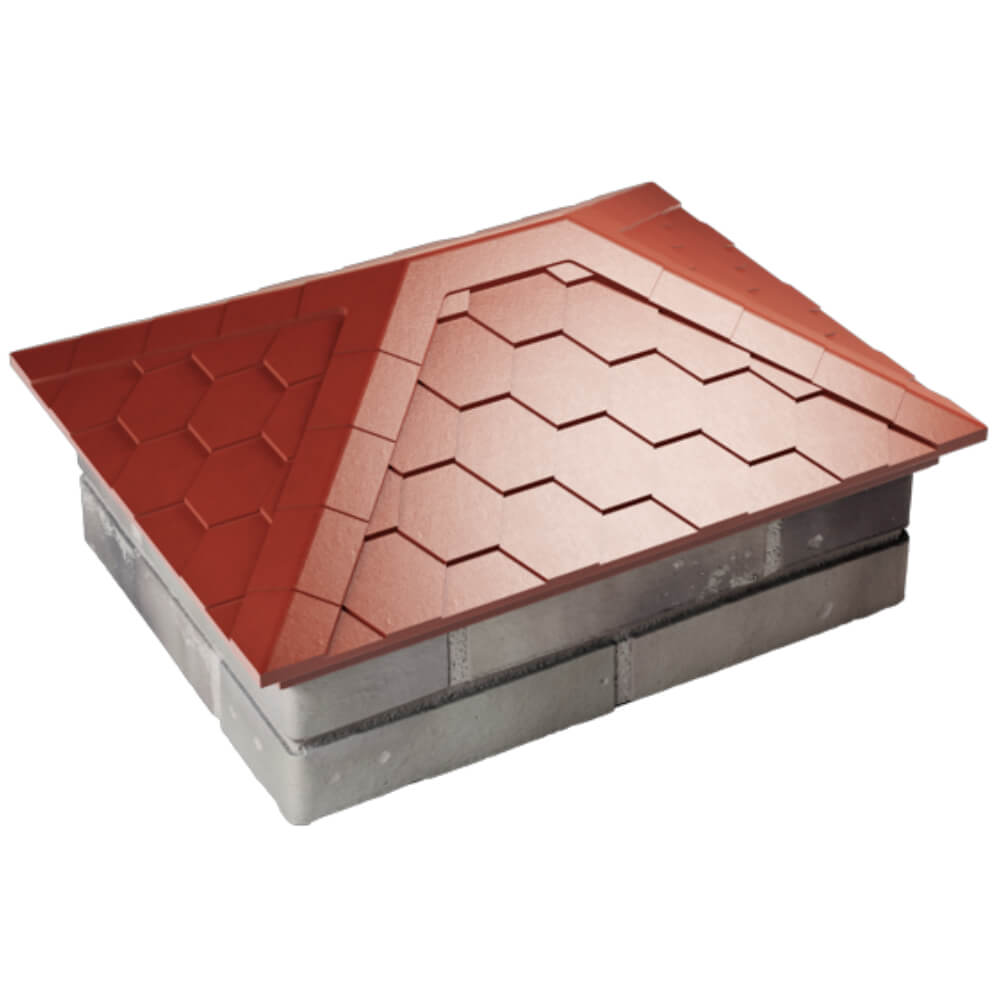 Колпак Zking Эверест Красный на столб 2х1.5 кирпича (520х390мм) Геленджик фото