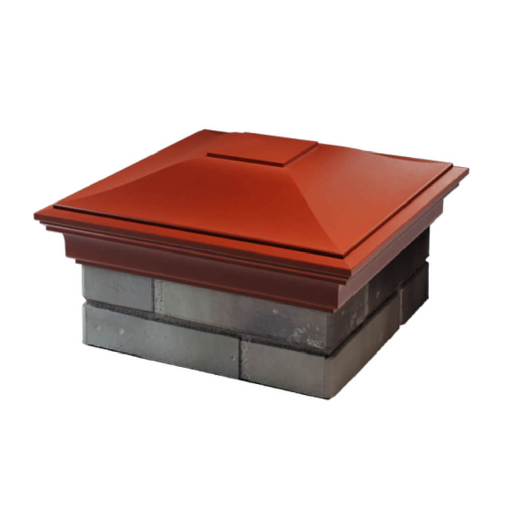 Колпак Zking Монблан Красный на столб 1.5х1.5 еврокирпича 0.7НФ (355х355мм) в Геленджике фото