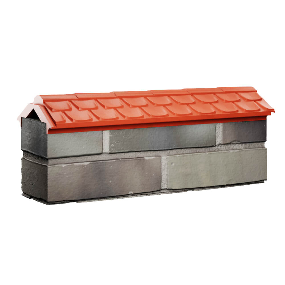 Парапет Zking Эльбрус Красный с посадкой на 0.5 кирпича (130мм) Геленджик фото