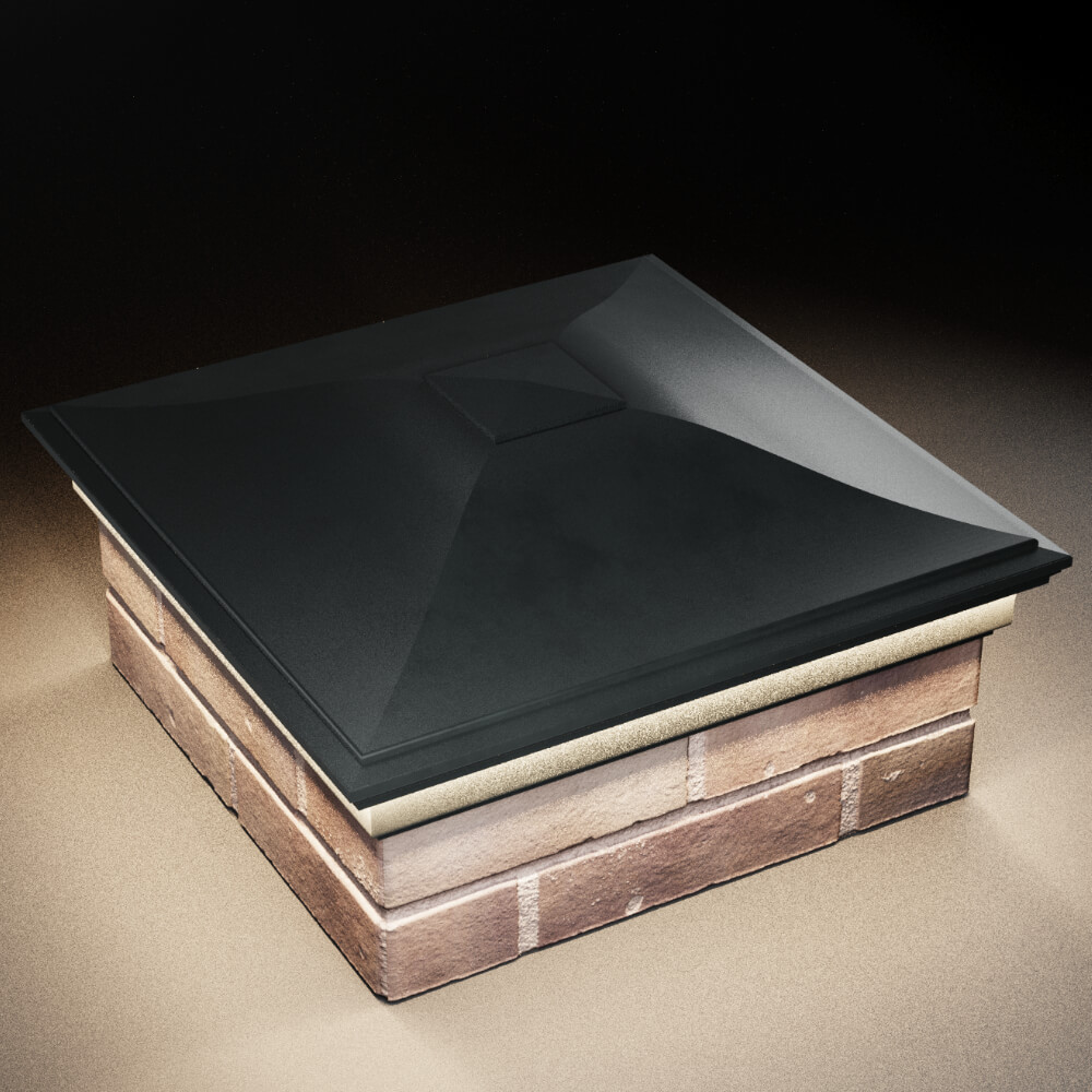 Колпак Zking Монблан Черный на столб 2х2 кирпича (515х515мм) c подсветкой в Геленджике фото