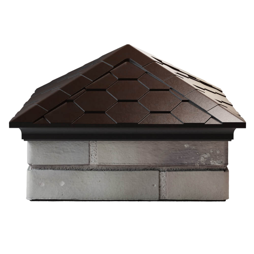 Колпак Zking Эверест Коричневый на столб 1.5х1.5 кирпича (390х390мм) Геленджик фото