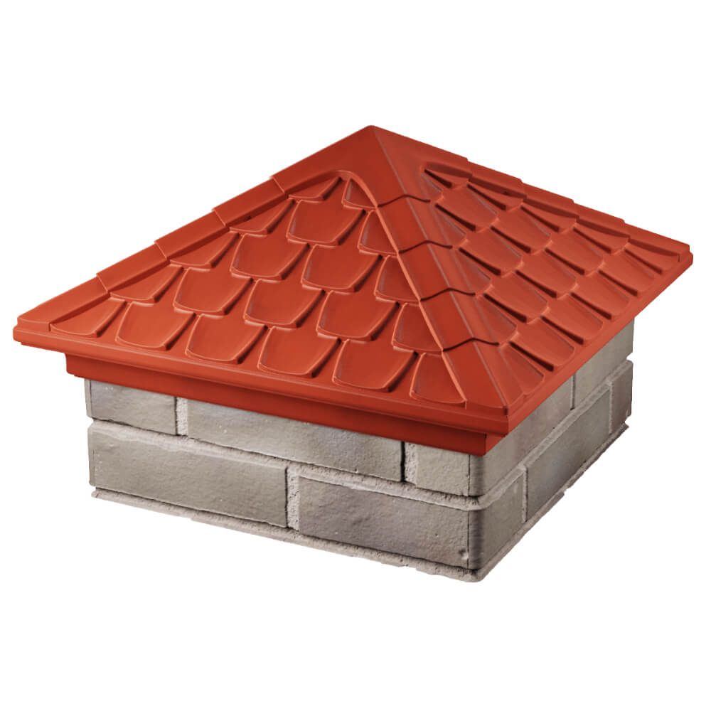 Колпак Zking Эльбрус Красный на столб 1.5х1.5 кирпича (385х385мм) в Геленджике фото