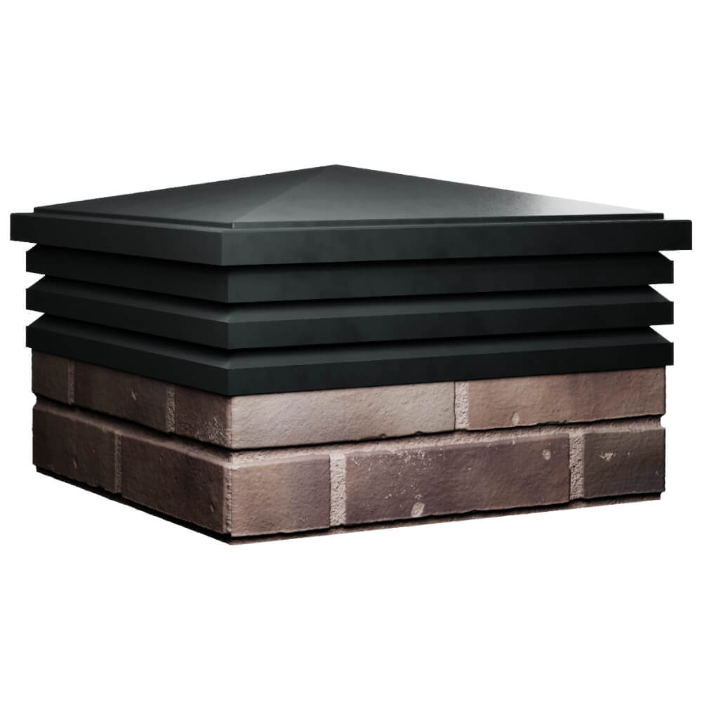 Колпак Zking Бона ХайТек Черный на столб 2х2 кирпича (513х513мм) в Геленджике фото