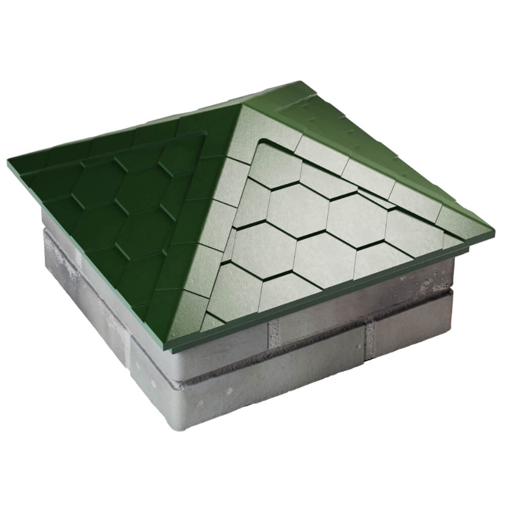 Колпак Zking Эверест Зеленый на столб 1.5х1.5 кирпича (390х390мм) в Геленджике фото