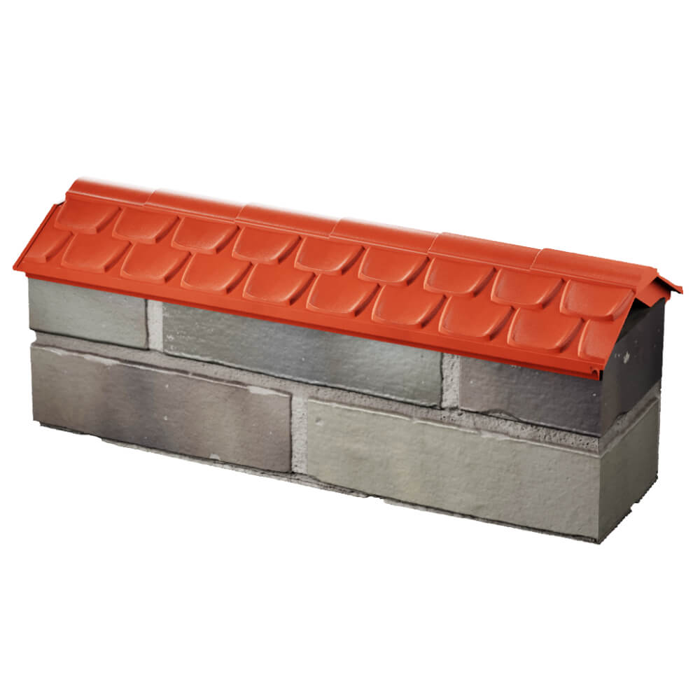 Парапет Zking Эльбрус Красный с посадкой на 0.5 кирпича (130мм) в Геленджике фото