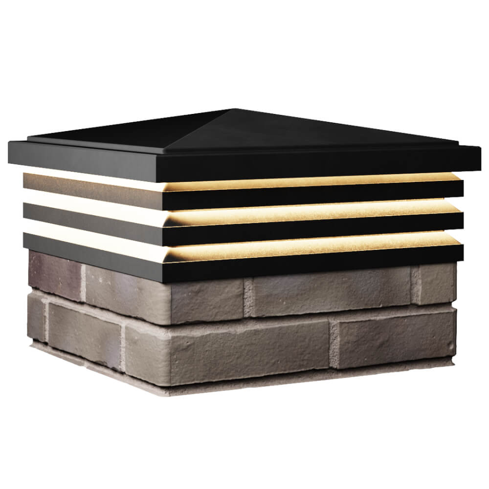 Колпак Zking Бона ХайТек Черный на столб 1.5х1.5 кирпича (385х385мм) с подсветкой в Геленджике фото