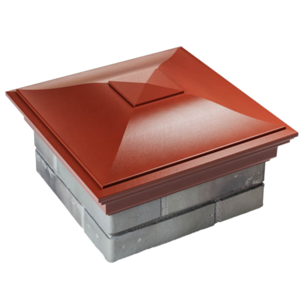 Колпак Zking Монблан Красный на столб 1.5х1.5 кирпича (385х385мм) в Геленджике фото