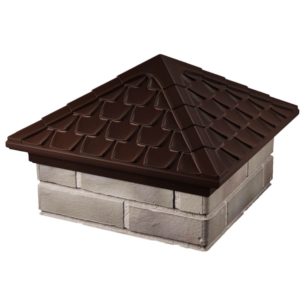 Колпак Zking Эльбрус Коричневый на столб 1.5х1.5 кирпича (385х385мм) в Геленджике фото