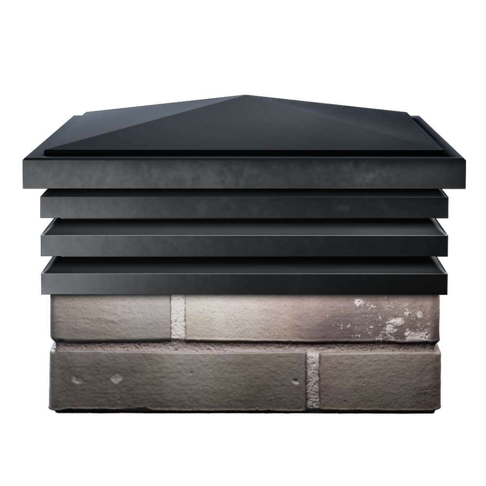 Колпак Zking Бона ХайТек Черный на столб 1.5х1.5 кирпича (385х385мм) Геленджик фото