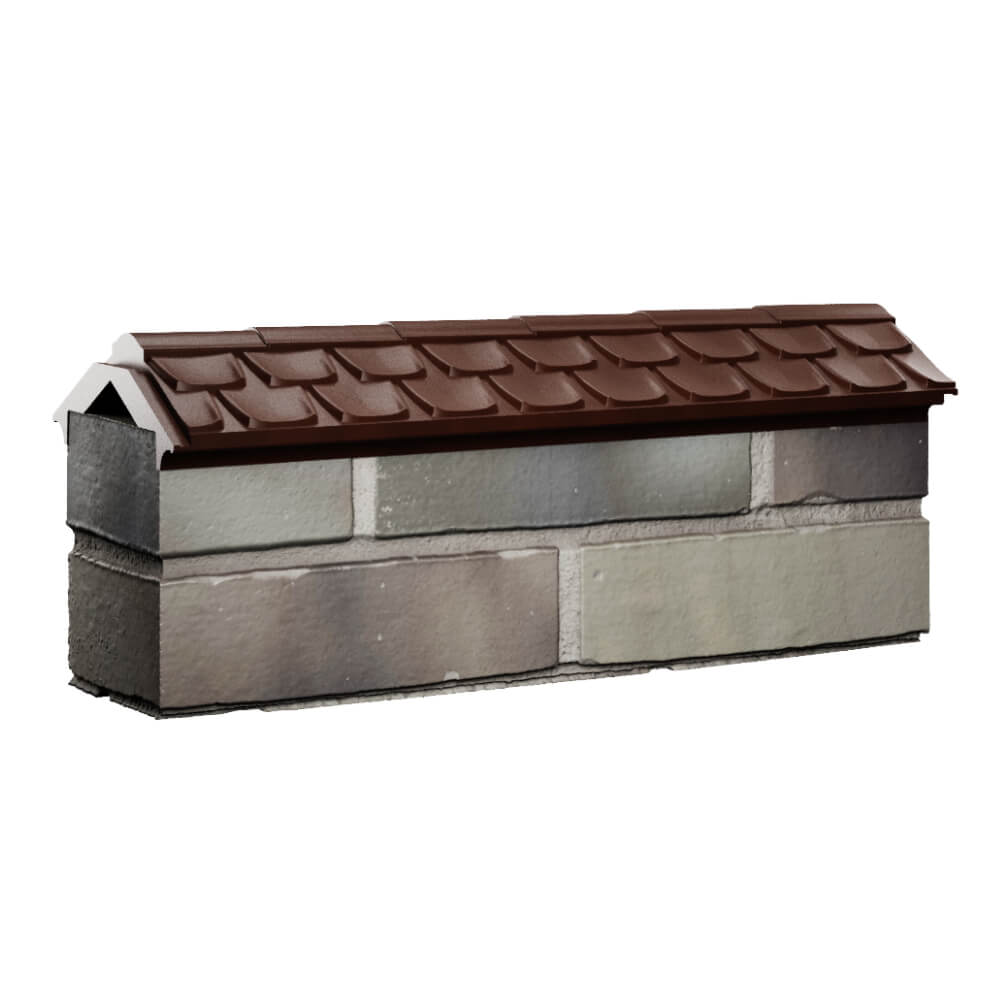 Парапет Zking Эльбрус Коричневый с посадкой на 0.5 кирпича (130мм) Геленджик фото