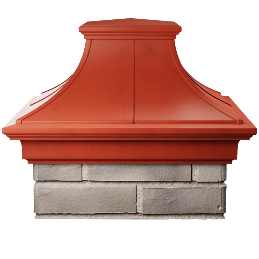 Колпак Zking Монблан Премиум Красный на столб 1.5х1.5 кирпича (385х385мм) Геленджик фото