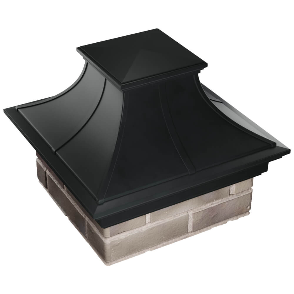 Колпак Zking Монблан Премиум Черный на столб 1.5х1.5 кирпича (385х385мм) в Геленджике фото