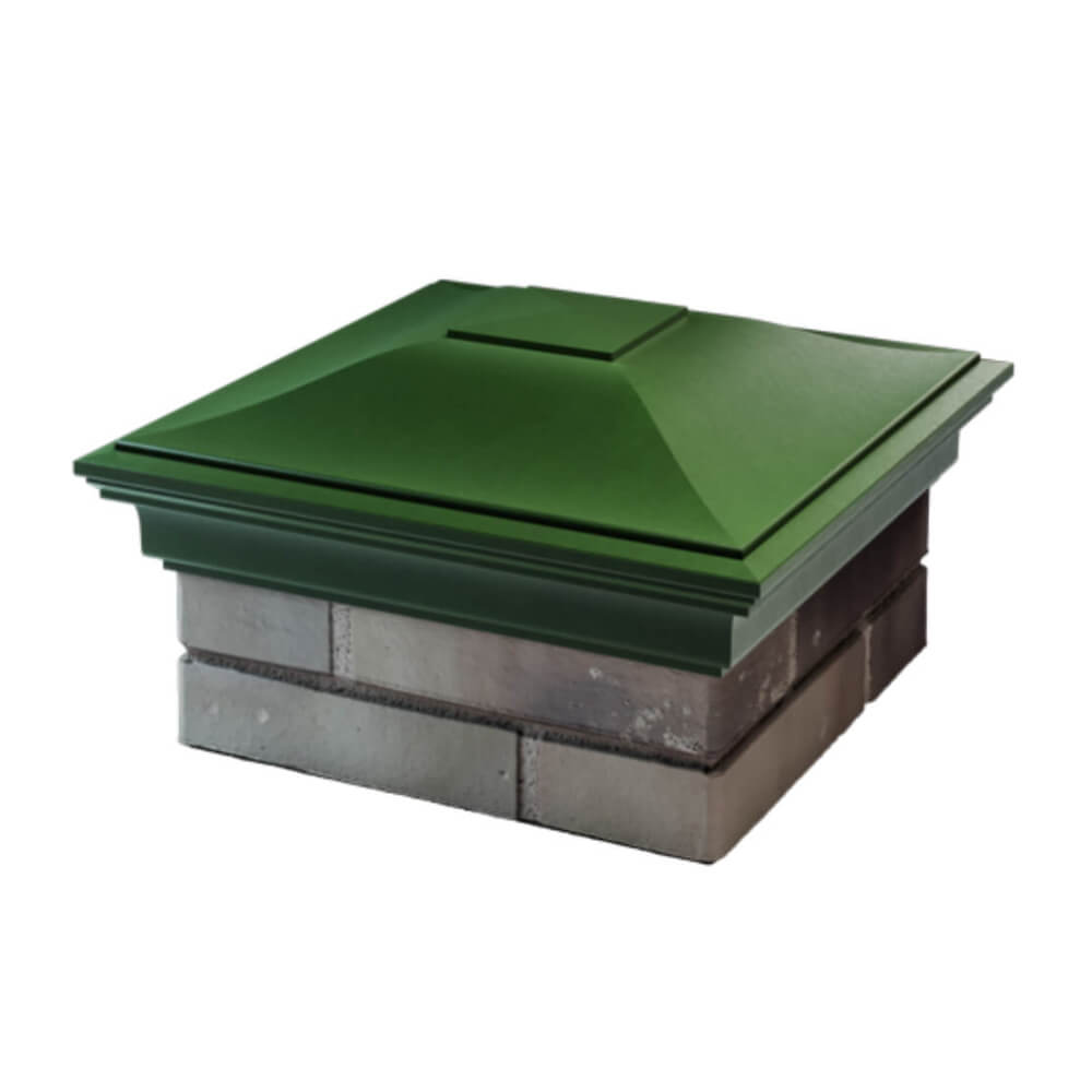 Колпак Zking Монблан Зеленый на столб 1.5х1.5 еврокирпича 0.7НФ (355х355мм) в Геленджике фото