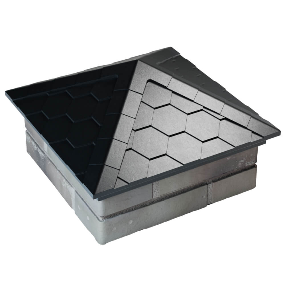 Колпак Zking Эверест Черный на столб 1.5х1.5 кирпича (390х390мм) в Геленджике фото