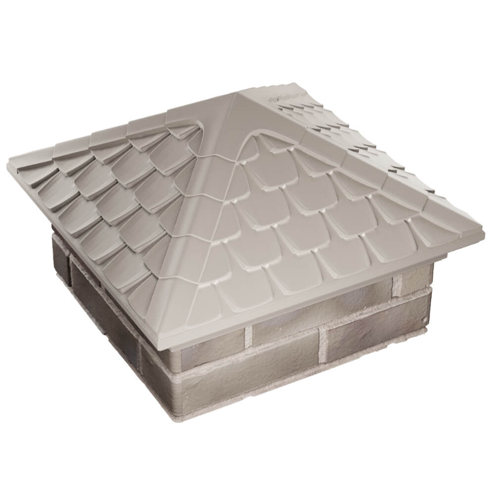 Колпак Zking Эльбрус Бежевый на столб 1.5х1.5 кирпича (385х385мм) в Геленджике фото