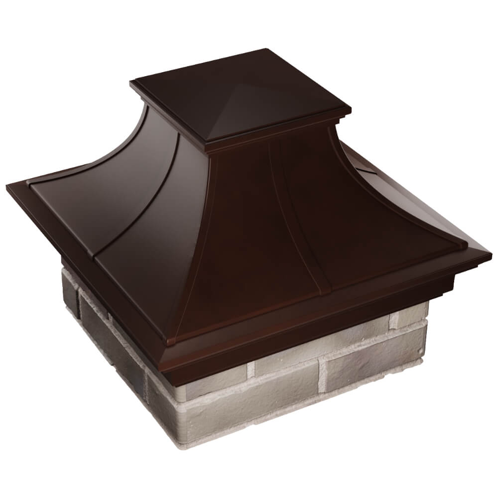 Колпак Zking Монблан Премиум Коричневый на столб 1.5х1.5 кирпича (385х385мм) в Геленджике фото