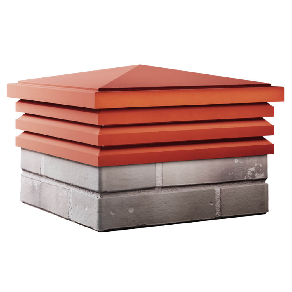 Колпак Zking Бона ХайТек Красный на столб 1.5х1.5 кирпича (385х385мм) в Геленджике фото