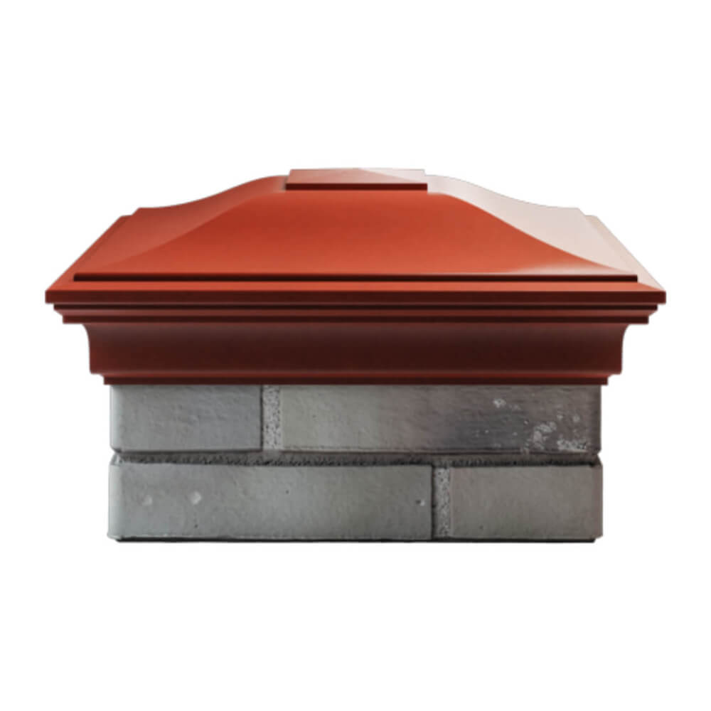 Колпак Zking Монблан Красный на столб 1.5х1.5 еврокирпича 0.7НФ (355х355мм) Геленджик фото