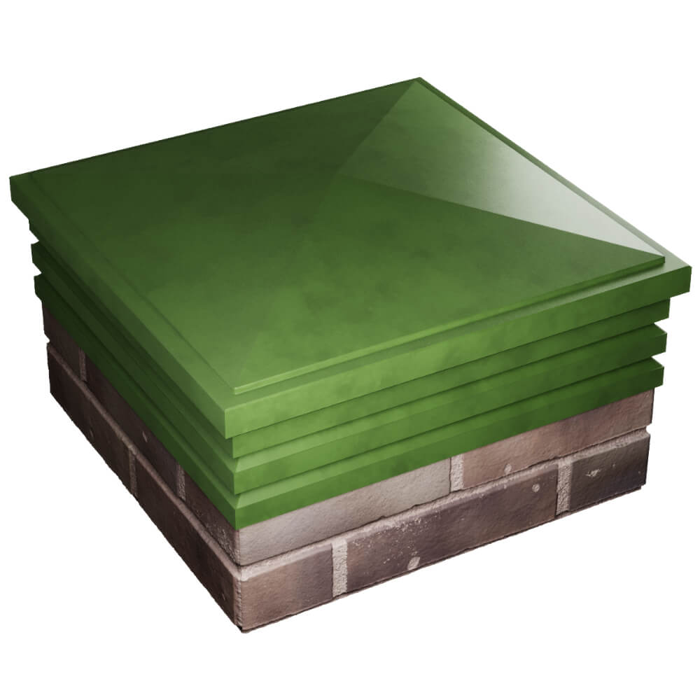 Колпак Zking Бона ХайТек Зеленый на столб 2х2 кирпича (513х513мм) в Геленджике фото