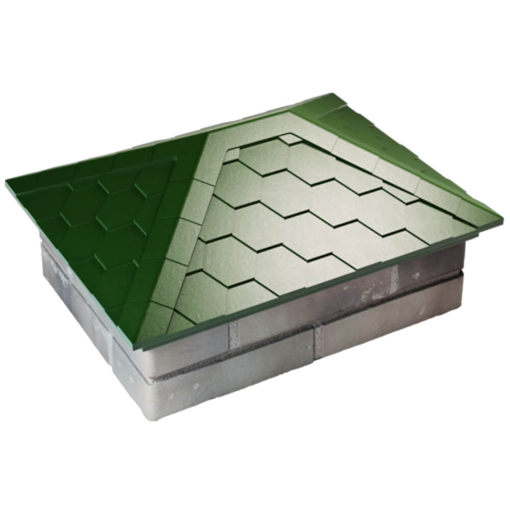 Колпак Zking Эверест Зеленый на столб 2х1.5 кирпича (520х390мм) Геленджик фото