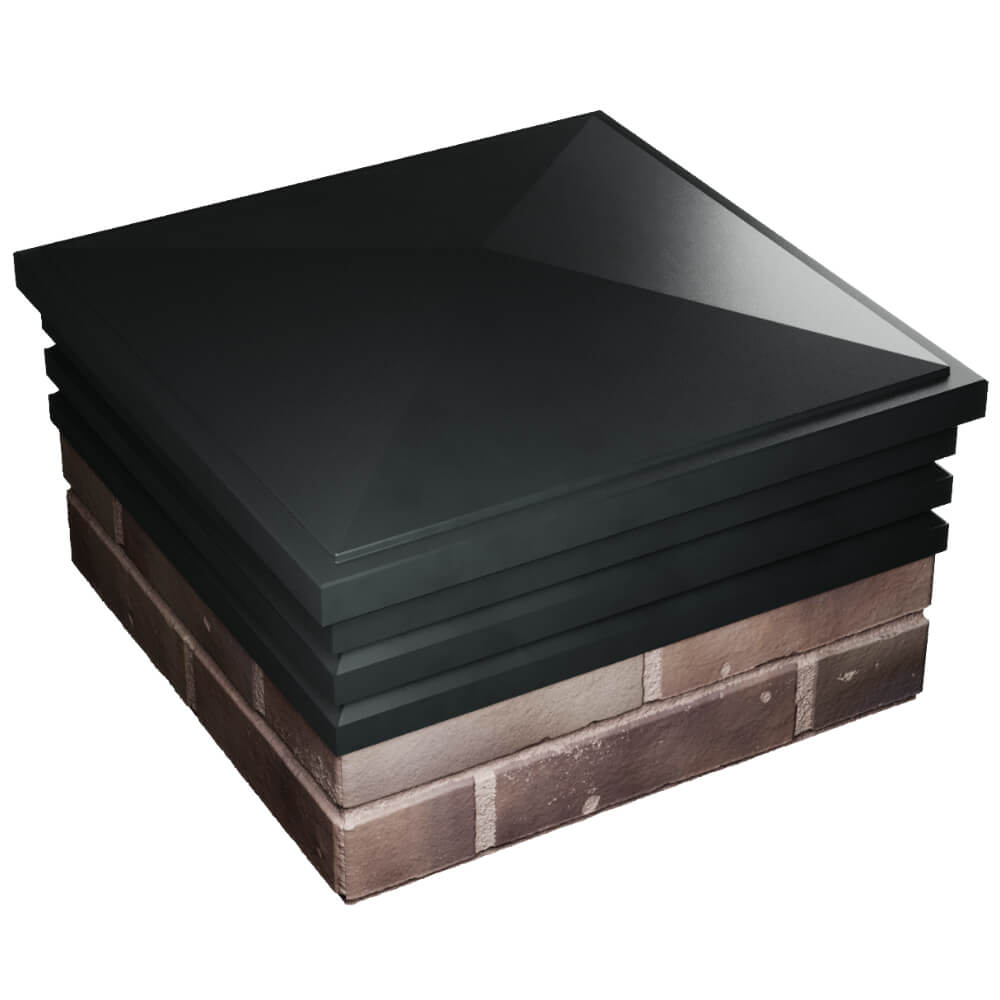 Колпак Zking Бона ХайТек Черный на столб 2х2 кирпича (513х513мм) в Геленджике фото