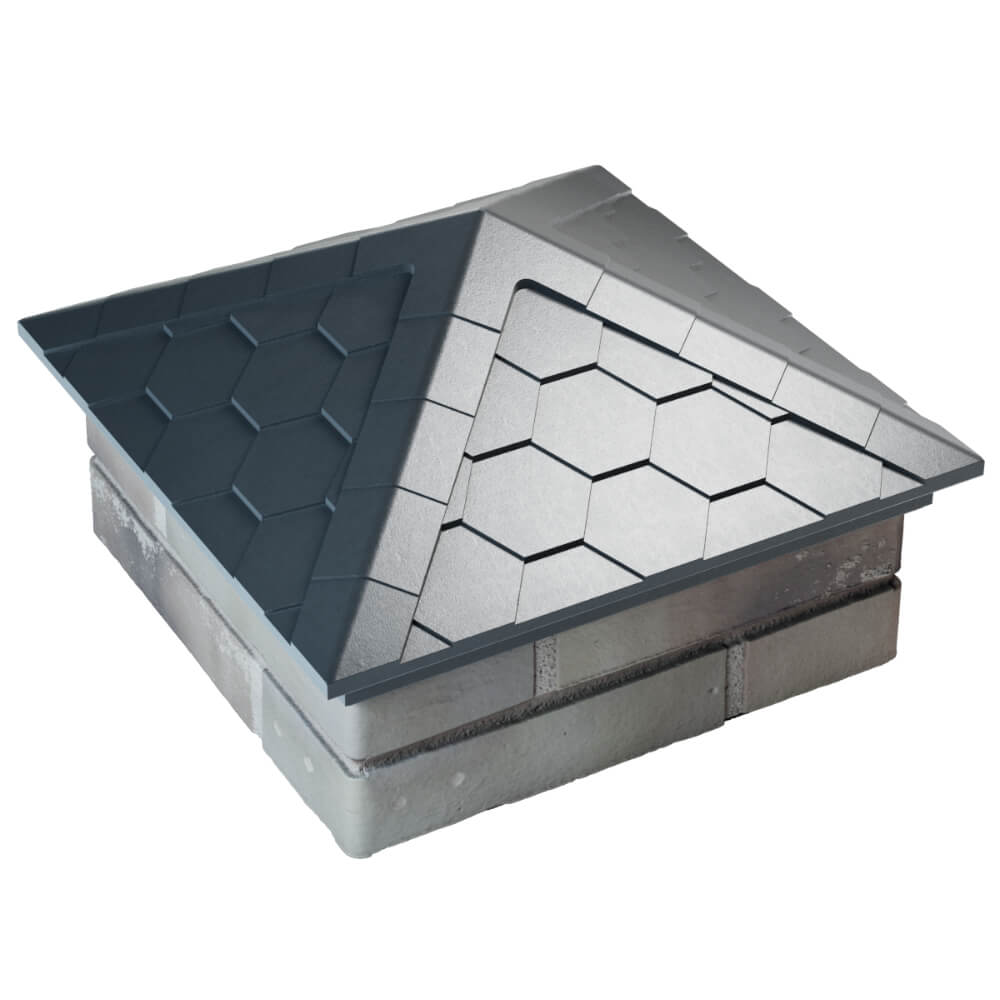 Колпак Zking Эверест Серый на столб 1.5х1.5 кирпича (390х390мм) в Геленджике фото