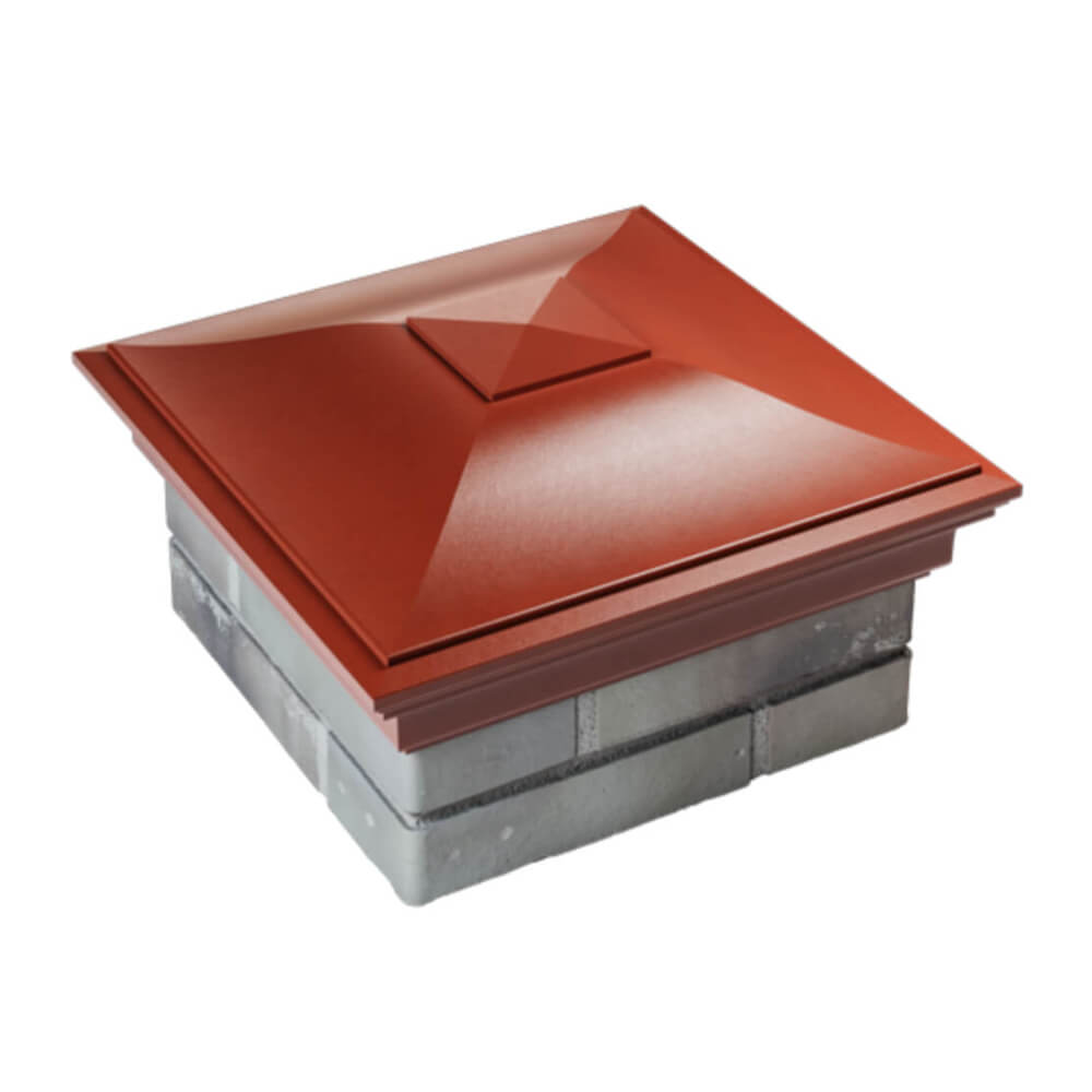 Колпак Zking Монблан Красный на столб 1.5х1.5 еврокирпича 0.7НФ (355х355мм) в Геленджике фото