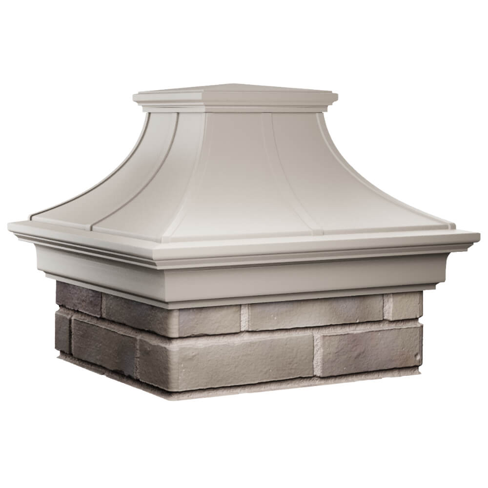 Колпак Zking Монблан Премиум Бежевый на столб 1.5х1.5 кирпича (385х385мм) в Геленджике фото