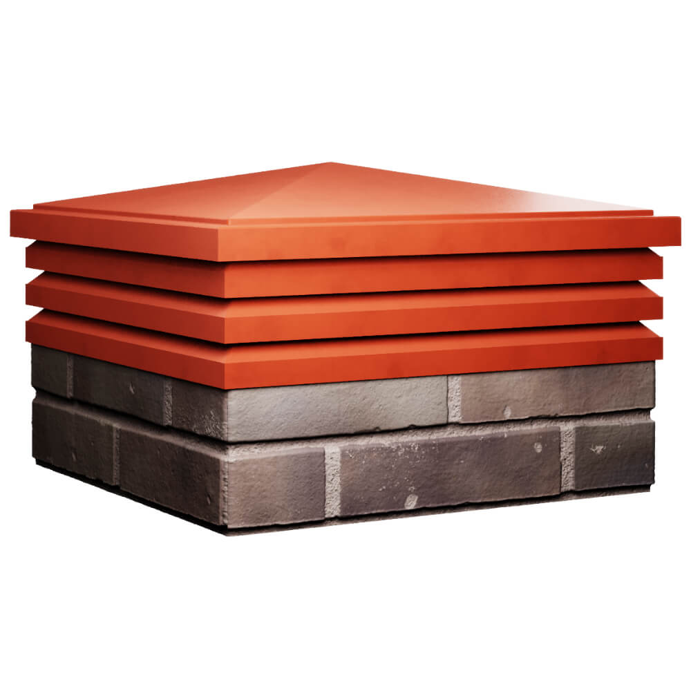 Колпак Zking Бона ХайТек Красный на столб 2х2 кирпича (513х513мм) в Геленджике фото