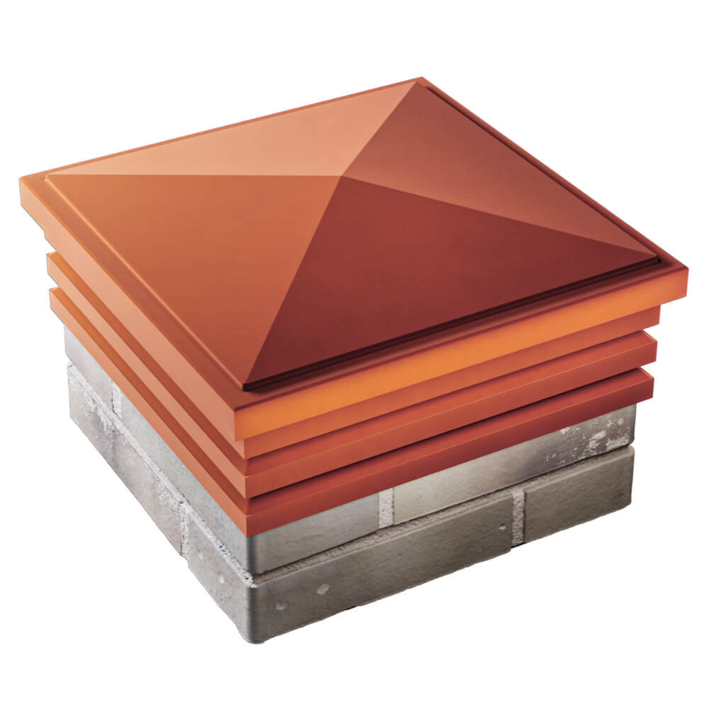 Колпак Zking Бона ХайТек Красный на столб 1.5х1.5 кирпича (385х385мм) в Геленджике фото