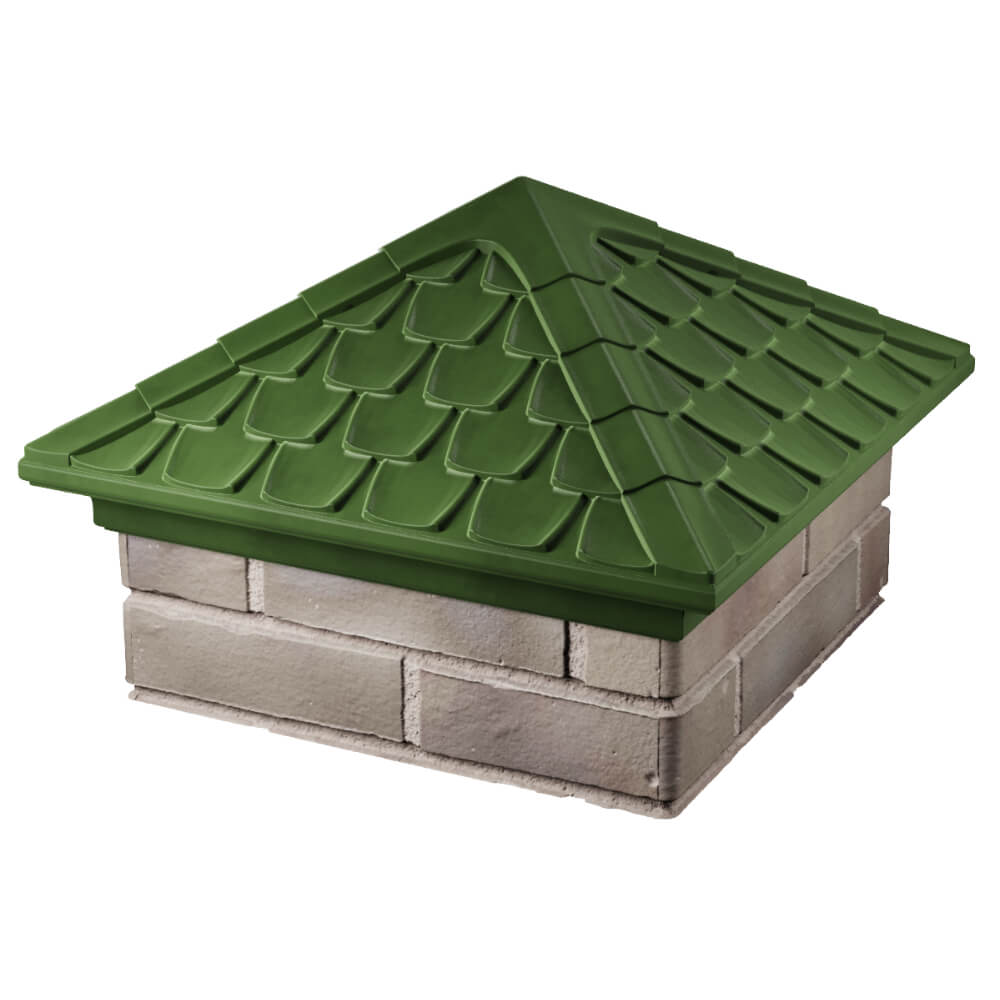 Колпак Zking Эльбрус Зеленый на столб 1.5х1.5 кирпича (385х385мм) в Геленджике фото