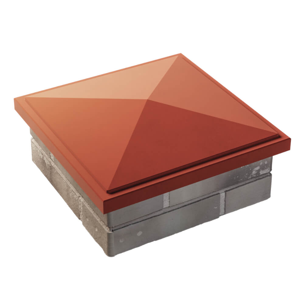 Колпак Zking БонаМоно Красный на столб 1.5х1.5 кирпича (385х385, 400х400мм) в Геленджике фото