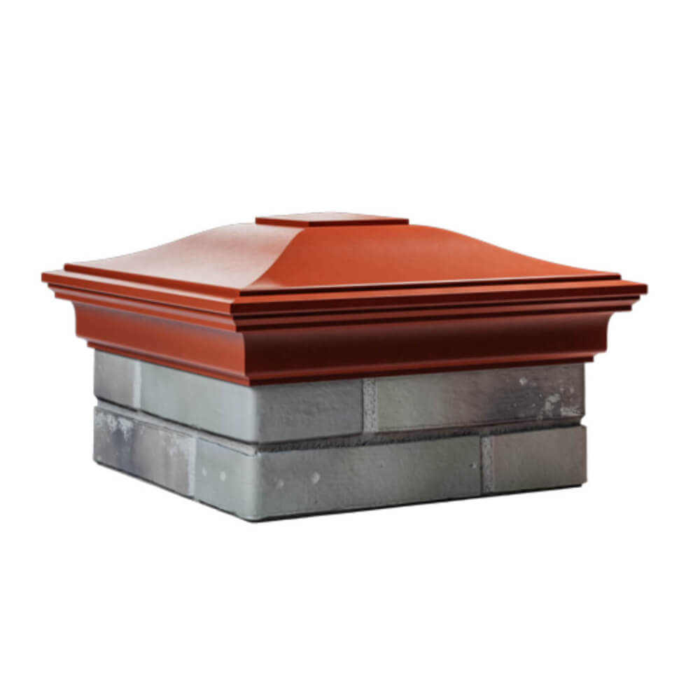 Колпак Zking Монблан Красный на столб 1.5х1.5 еврокирпича 0.7НФ (355х355мм) в Геленджике фото