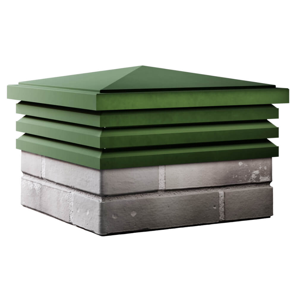 Колпак Zking Бона ХайТек Зеленый на столб 1.5х1.5 кирпича (385х385мм) в Геленджике фото