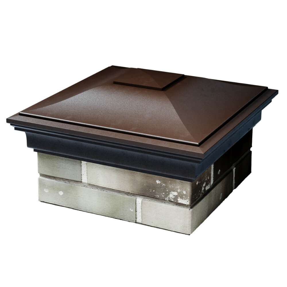 Колпак Zking Монблан Коричневый на столб 1.5х1.5 кирпича (385х385мм) в Геленджике фото