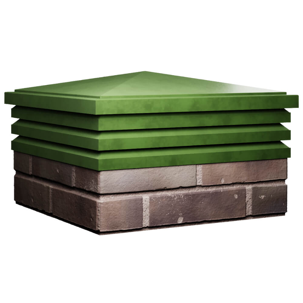 Колпак Zking Бона ХайТек Зеленый на столб 2х2 кирпича (513х513мм) в Геленджике фото