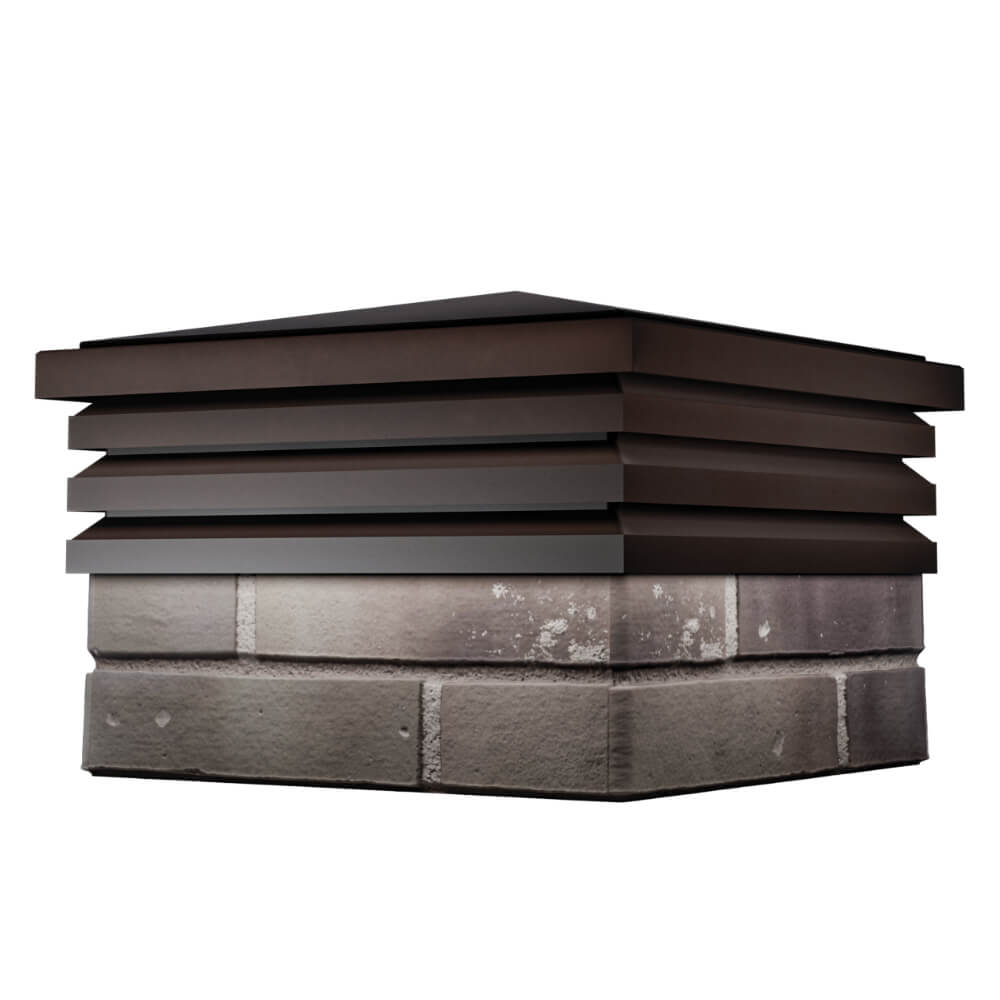 Колпак Zking Бона ХайТек Коричневый на столб 1.5х1.5 кирпича (385х385мм) в Геленджике фото