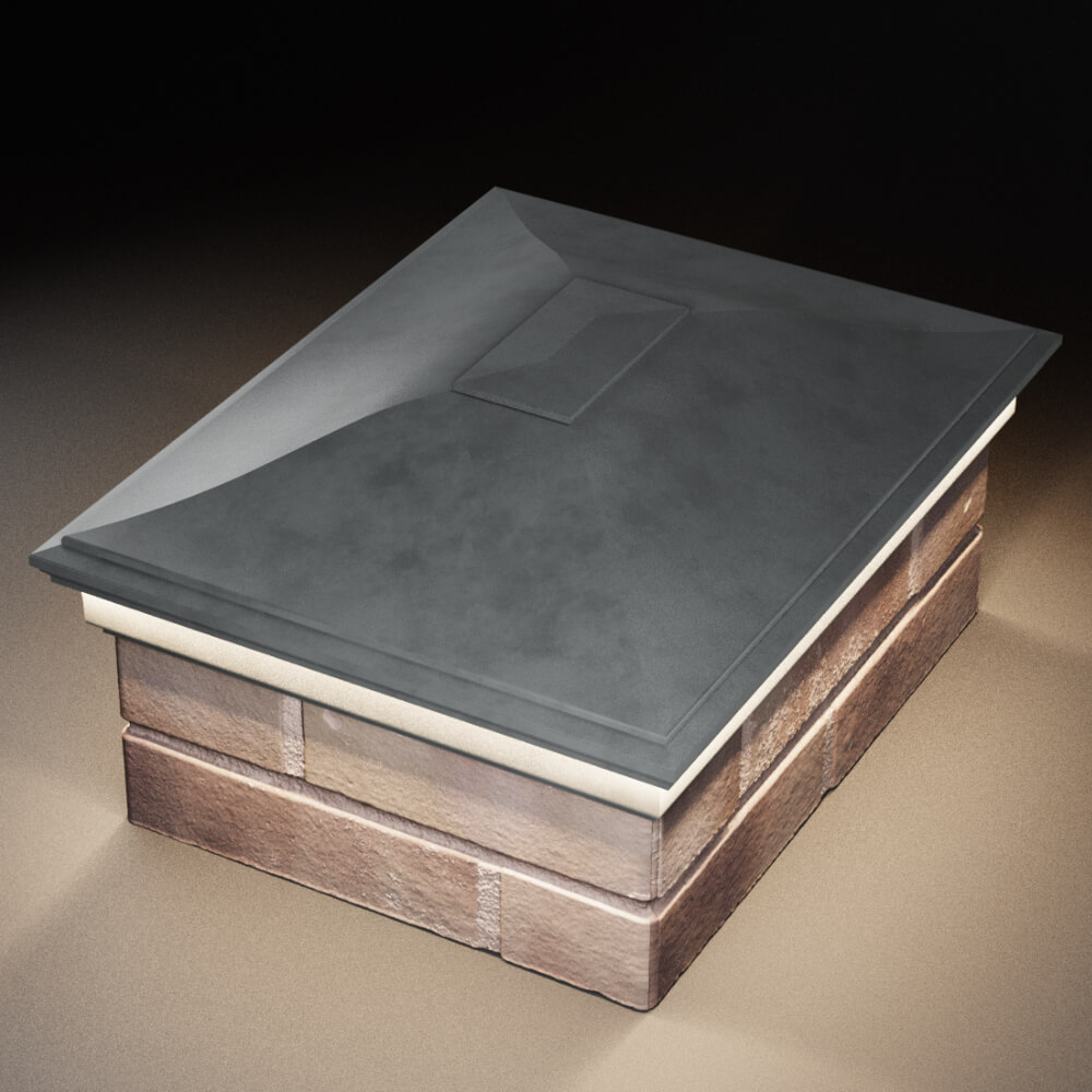 Колпак Zking Монблан Серый на столб 2х1.5 кирпича (515х385мм) c подсветкой в Геленджике фото