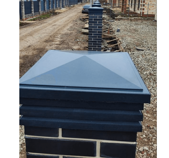 Колпак Zking Бона ХайТек Серый на столб 1.5х1.5 кирпича (385х385мм) в Геленджике фото