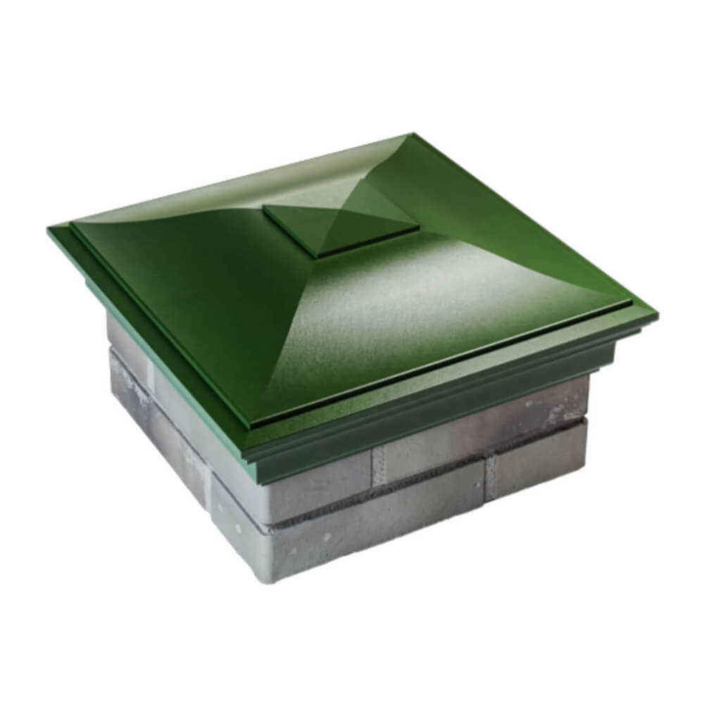 Колпак Zking Монблан Зеленый на столб 1.5х1.5 еврокирпича 0.7НФ (355х355мм) в Геленджике фото