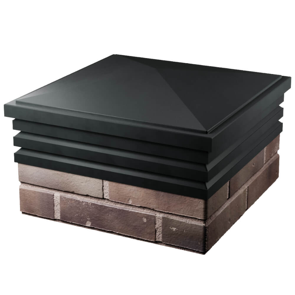 Колпак Zking Бона ХайТек Черный на столб 2х2 кирпича (513х513мм) в Геленджике фото